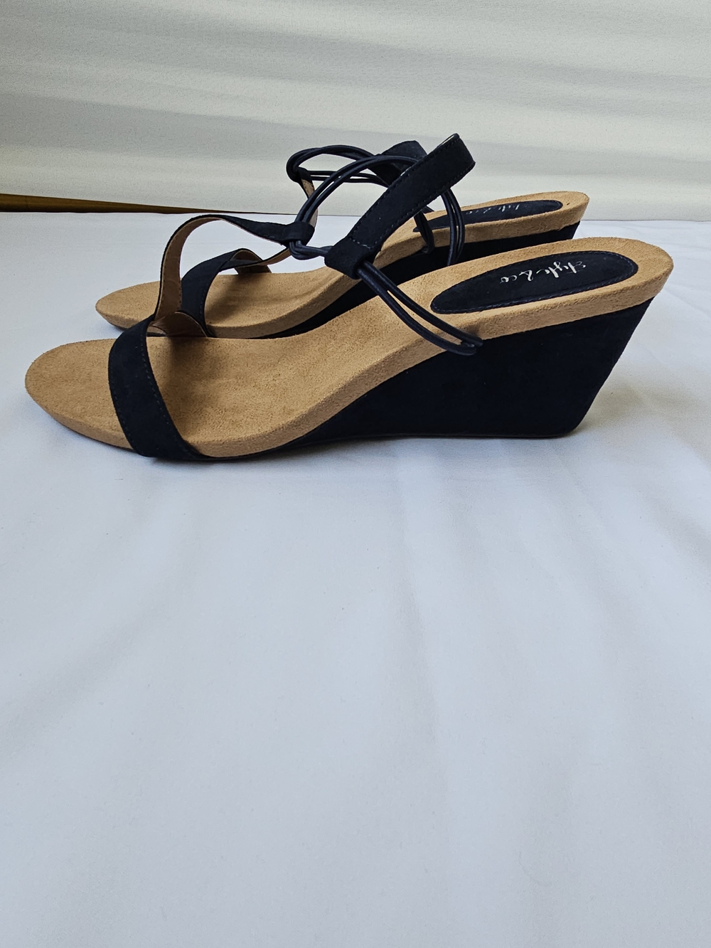 Style & Co. Mulan Wedge Sandals – Navy Blue (T-Strap) - Picture 15 of 16